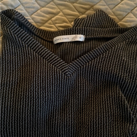 Altar'd State Gray Ribbed Sweater - Picture 4 of 4